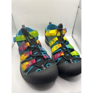 KEEN Kids Sport Sandals‎ Water Shoes Tie Dye Rainbow Aqua Blue Size 5 US